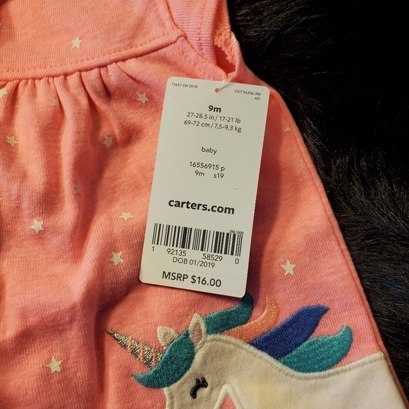 Bundle Only: Carter's Baby Girl Unicorn Snap-Up Romper 9 months - Picture 3 of 8